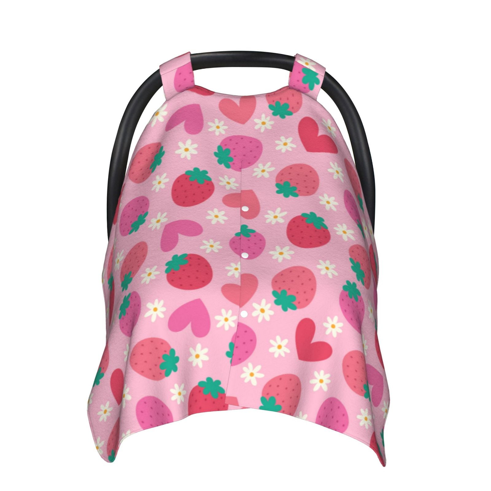 Naloa Haear Strawberry Baby Car Seat Cover, Breathable Baby Carrier Cover, Multiuse Baby Carrier Cover & Nursing Breastfeeding Cover
