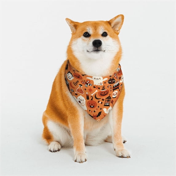 Naloa Halloween 2 Dog Bandana Large and Small-Dog Scarf Bib Handkerchief Accessories for Dogs and Cats(S-L)-Small