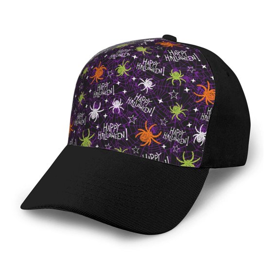 Naloa Halloween Adult adjustable Print Baseball Hat, Patchwork curved brim baseball capfor Men and Women, One Size