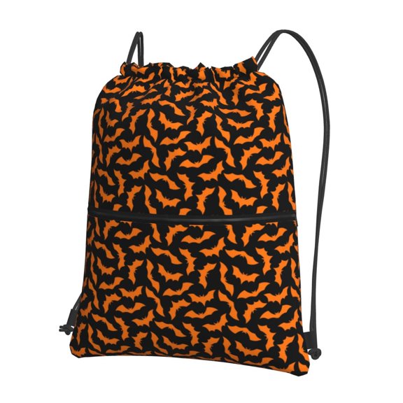 Naloa Halloween Bat Drawstring Backpack String Bag Cinch Water Resistant for Gym Shopping Sport Yoga