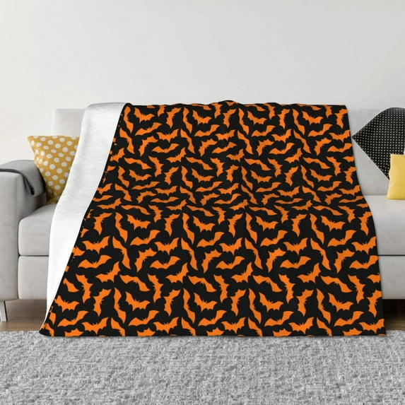 Naloa Halloween Bat Flannel Fleece Throw Blanket for Bed Couch, Thick Blanket - All Seasons Suitable for Women, Men and Kids-80"x60"