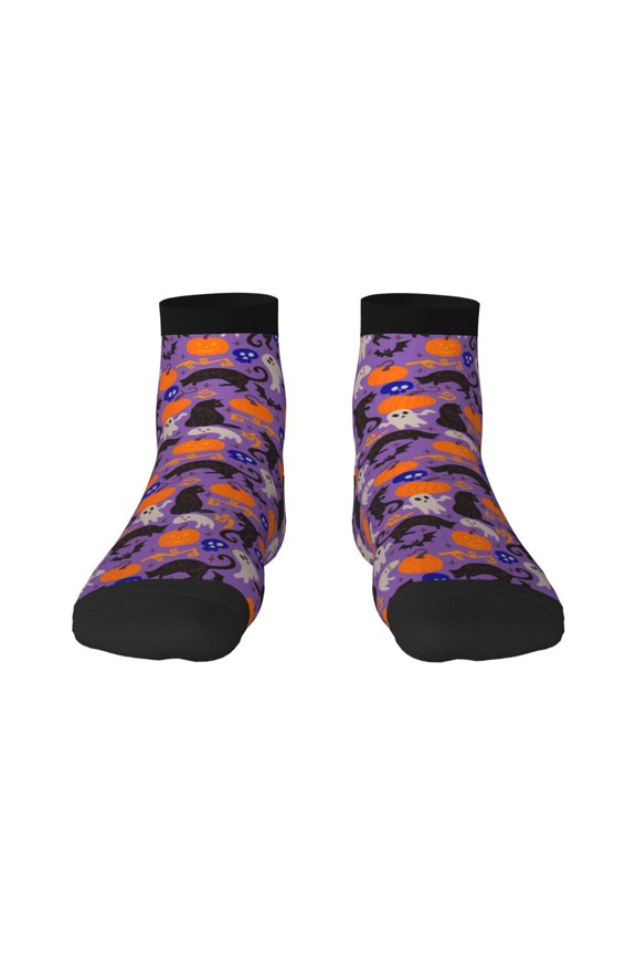 Halloween Black Cats Ankle Socks for Women Non Slip Socks No Show Socks Classic Low Cut Casual Socks Casual Socks