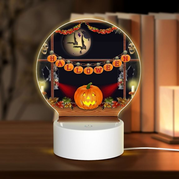 Naloa Halloween Decoration Acrylic LED Night Light Custom LED Lights Personalized Nightlight Customized Gifts for Family Couples Friends