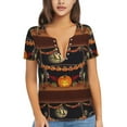 thumbnail image 1 of Naloa Halloween Decoration Print T-Shirts Short Sleeve V Neck Tees for Women Fashion Tops Trendy Lightweight Soft Casual Summer Outfits Clothes, 1 of 5
