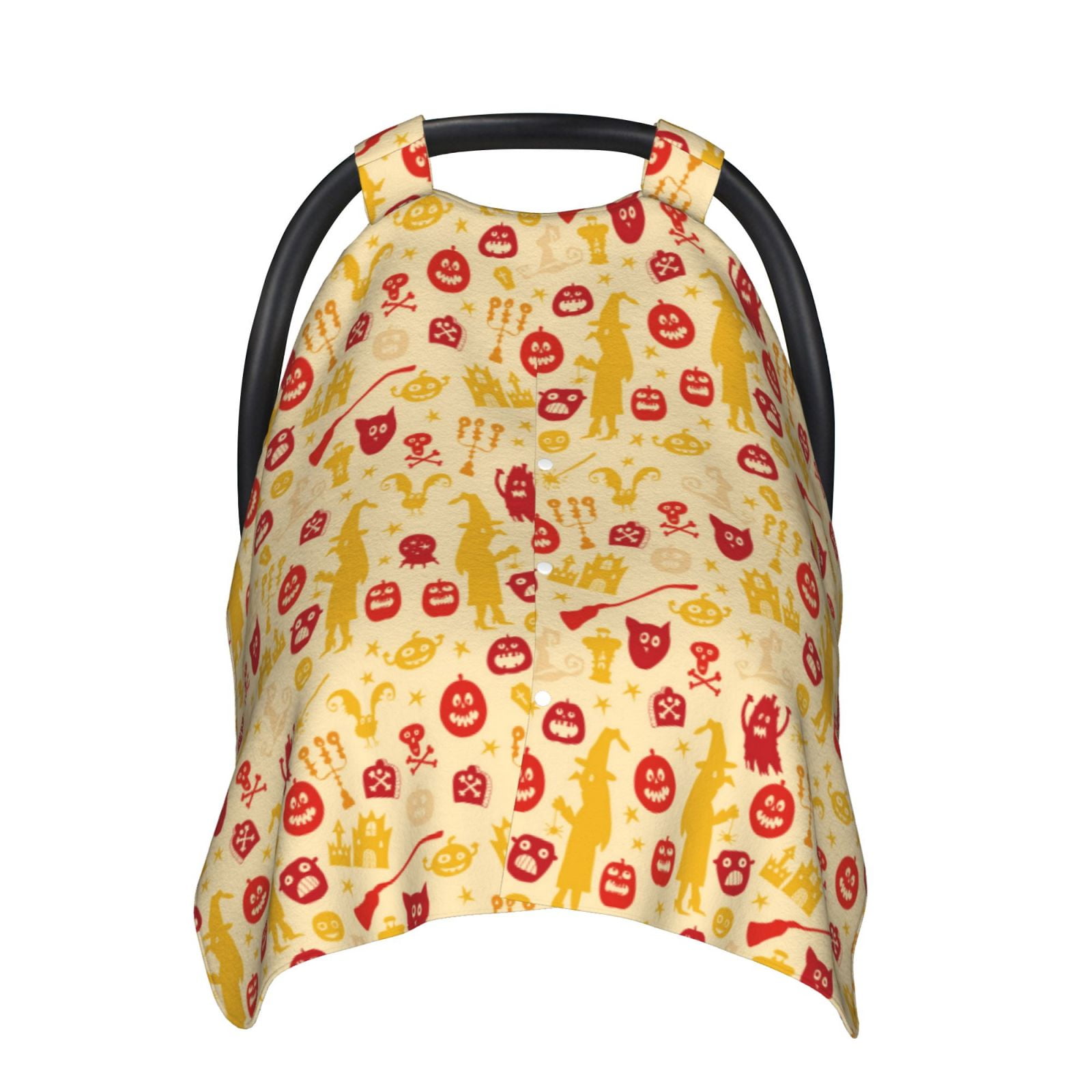 Naloa Halloween Elements Baby Car Seat Cover, Breathable Baby Carrier Cover, Multiuse Baby Carrier Cover & Nursing Breastfeeding Cover