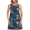 thumbnail image 1 of Naloa Halloween Elements Print Women's Summer Spring Casual Beach Sundress,Vacation Sleeveless Tank Crewneck Loose Dresses, 1 of 7