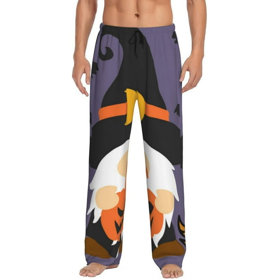 Naloa Halloween Gnomes Pajama Pants Men, PJ Bottoms, Sleep & Lounge Pants-X-Large