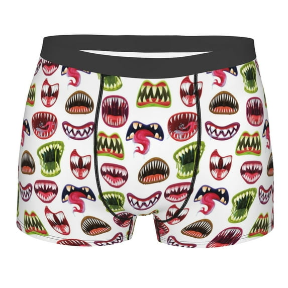 Naloa Halloween Mouth Print Mens Underwear - Boxers for Men, Classic Briefs for Men