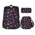 thumbnail image 1 of Naloa Halloween Print Large Capacity Backpack Lunch Bag Pencil Case Combination 3 Piece Set for Student, 1 of 8
