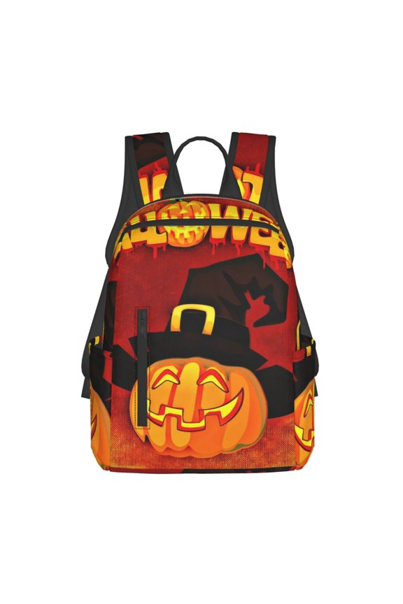 Halloween Pumpkin Print Lightweight DayBackpack Suitable for school, work, shopping, travel, etc.