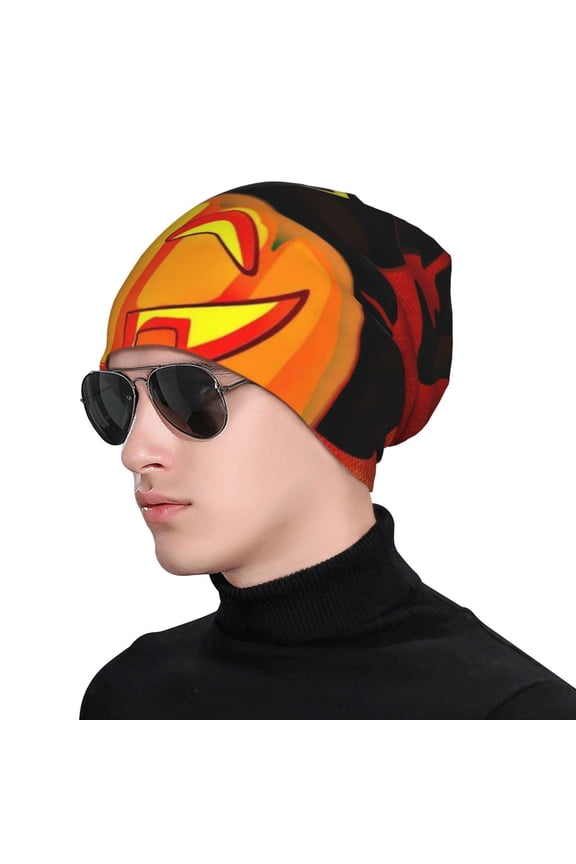 Halloween Pumpkin Soft Beanie Hat, Knit Beanie Daily Beanie in Fine Knit for Women Men Winter Travel, Outdoor