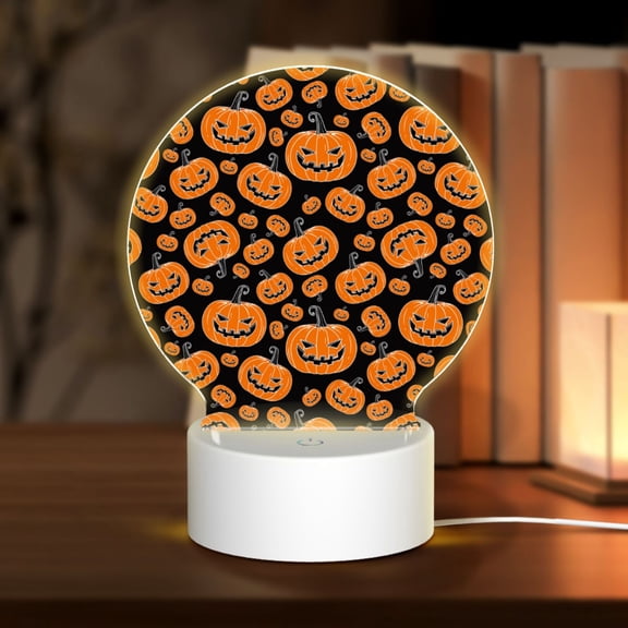 Naloa Halloween Pumpkins Acrylic LED Night Light Custom LED Lights Personalized Nightlight Customized Gifts for Family Couples Friends