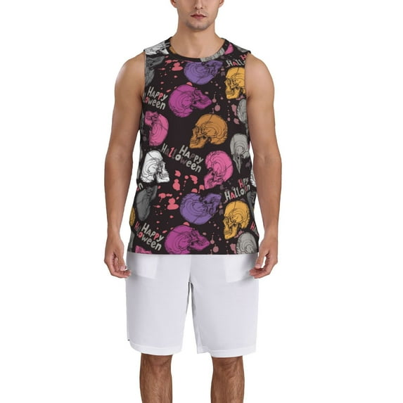 Naloa Halloween Skeleton Basketball Jersey Reversible Men's Mesh Athletic Sports Shirts Training Practice S-4XL3X-Large