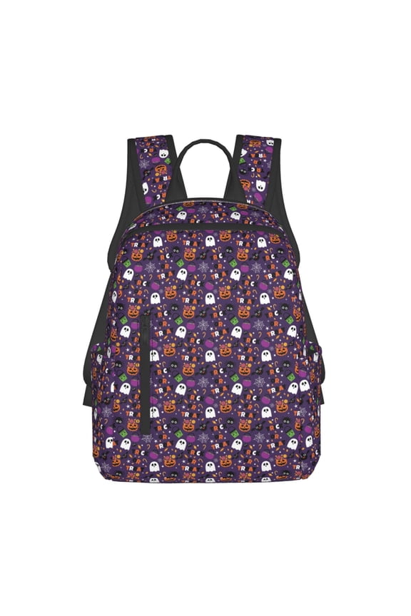 Halloween Sweet Candy Print Lightweight DayBackpack Suitable for school, work, shopping, travel, etc.