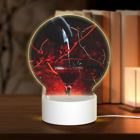 Naloa Halloween Vampire Party Acrylic LED Night Light Custom LED Lights Personalized Nightlight Customized Gifts for Family Couples Friends