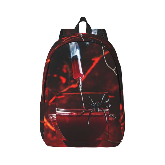 Naloa Halloween Vampire Party Canvas Backpack for Men Women Rucksack Casual Travel Daypack College Tote Satchel Bookbag for Teens-Medium