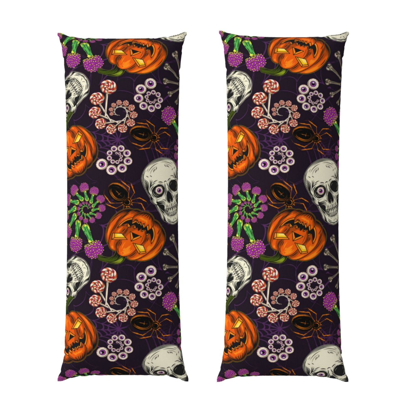 Naloa Halloween With Skull Super Soft 20x60 Body Pillow Case,Long Side Hidden Zipper（PILLOWS ARE NOT INCLUDED）