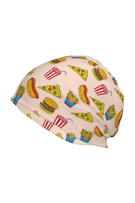 Hamburger Pizza Coke Beanie for Men Women Knitted Unisex Winter Hat Beanies Cap Knit Cuffed Beanies Hats
