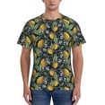 thumbnail image 1 of Naloa Hand Drawn Citrus Fruits Elegant Lemons Men's T-Shirt Sport T-shirt Men's Basic Tee Casual Men's Shirt, Round Neck, Short Sleeves - 3X-Large, 1 of 5