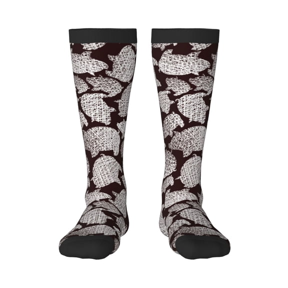Naloa Hand Drawn Pig Thigh High Socks Extra Long Stretchy Sock Women Over Knee High Opaque Stocking Daily Wear