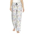 thumbnail image 1 of Naloa Hand Drawn Rabbit Print Women’s Ultra-Soft Comfy Pajama Lounge Pants with Pockets & Drawstring, 1 of 8