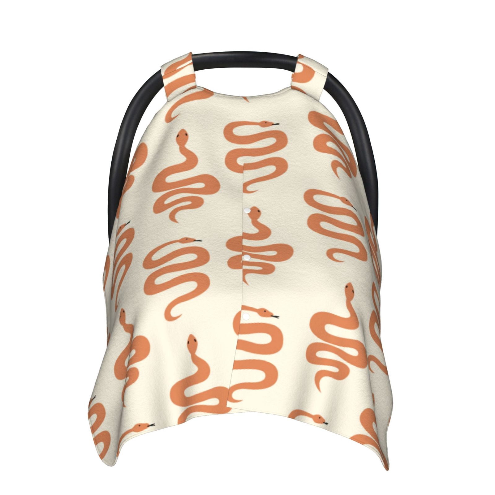 Naloa Hand Drawn Snake Baby Car Seat Cover, Breathable Baby Carrier Cover, Multiuse Baby Carrier Cover & Nursing Breastfeeding Cover
