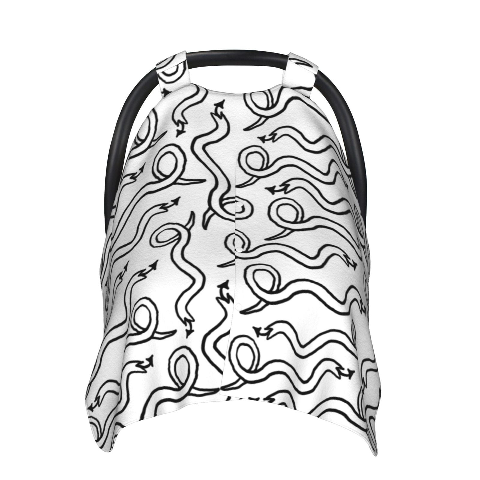 Naloa Hand Drawn Snake Baby Car Seat Cover, Breathable Baby Carrier Cover, Multiuse Baby Carrier Cover & Nursing Breastfeeding Cover