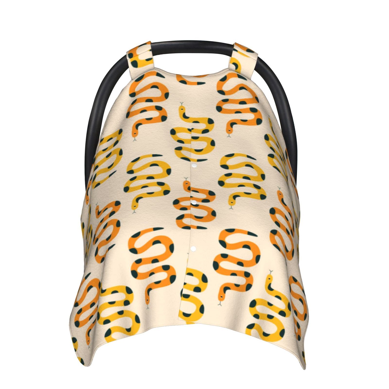 Naloa Hand Drawn Snake Baby Car Seat Cover, Breathable Baby Carrier Cover, Multiuse Baby Carrier Cover & Nursing Breastfeeding Cover