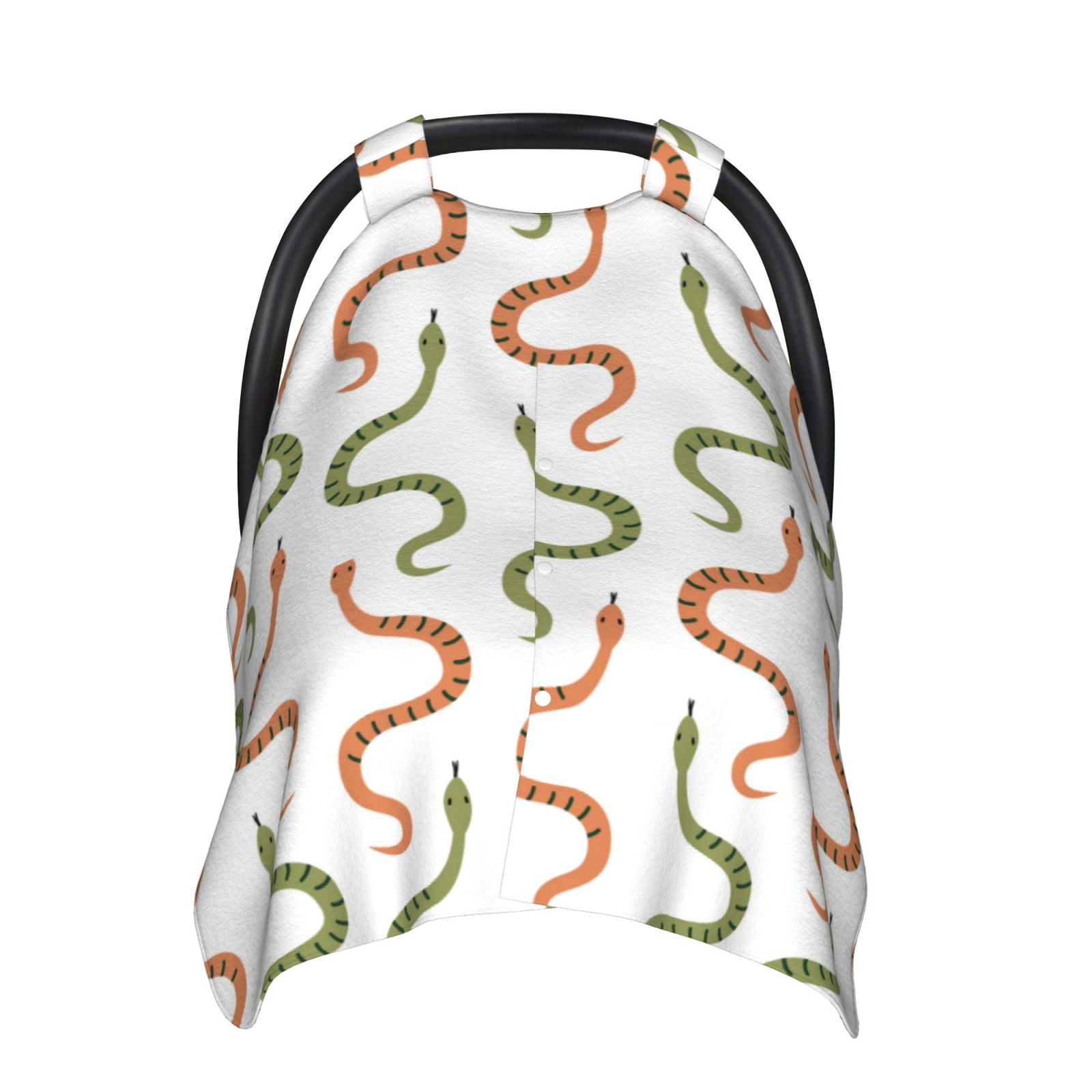 Naloa Hand Drawn Snake Baby Car Seat Cover, Breathable Baby Carrier Cover, Multiuse Baby Carrier Cover & Nursing Breastfeeding Cover