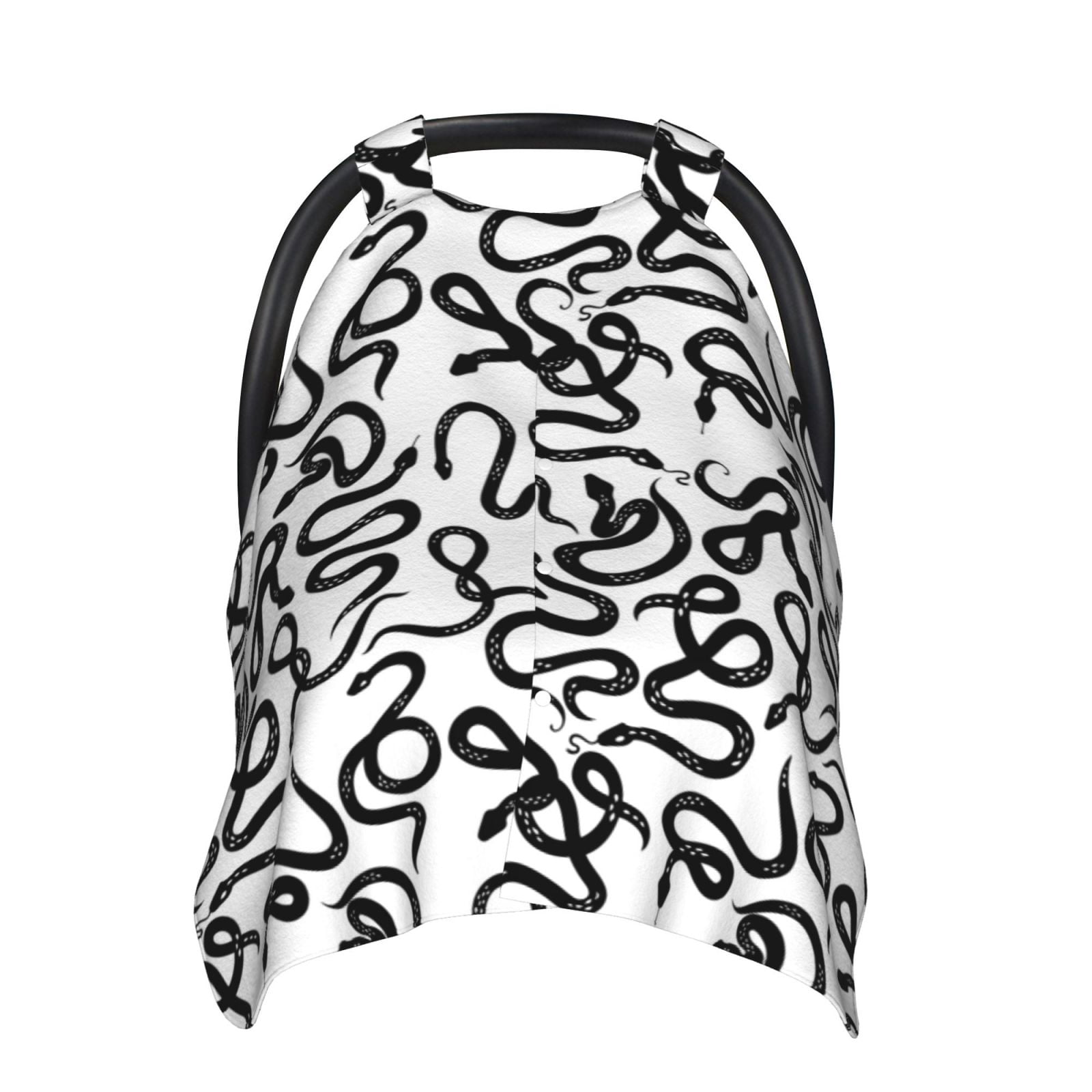 Naloa Hand Drawn Snake Baby Car Seat Cover, Breathable Baby Carrier Cover, Multiuse Baby Carrier Cover & Nursing Breastfeeding Cover