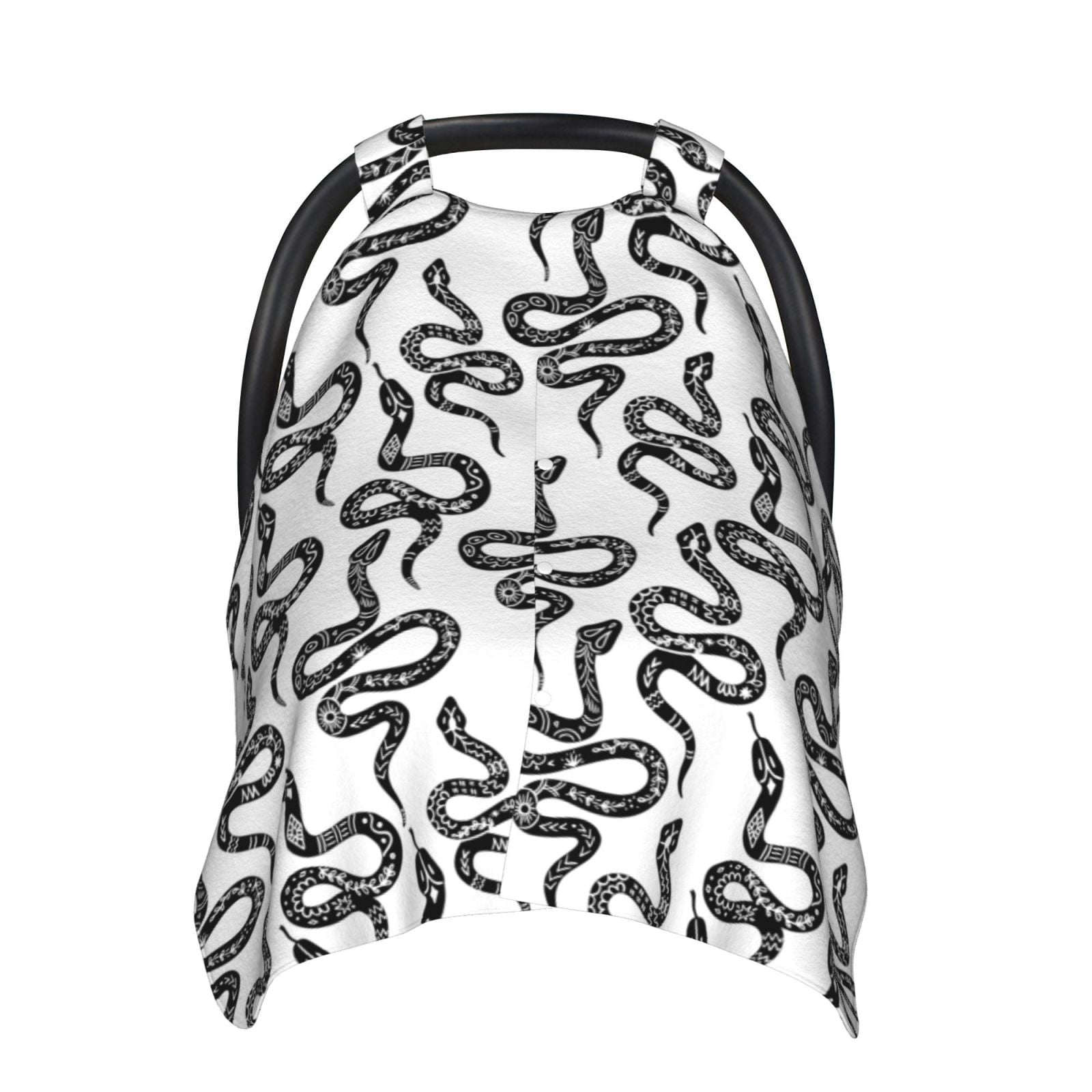 Naloa Hand Drawn Snake Baby Car Seat Cover, Breathable Baby Carrier Cover, Multiuse Baby Carrier Cover & Nursing Breastfeeding Cover
