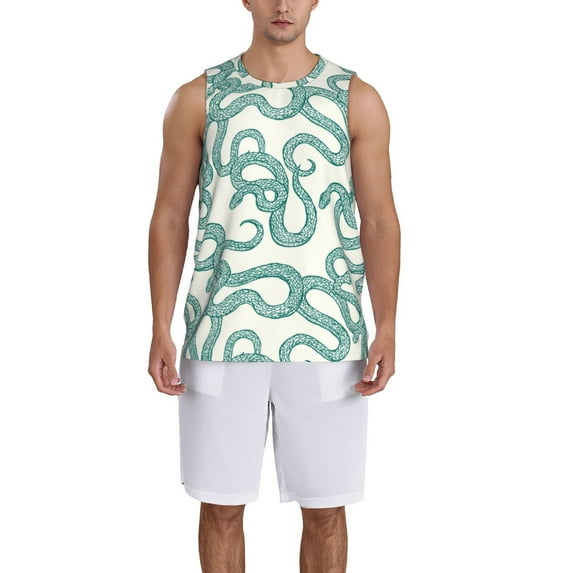 Naloa Hand Drawn Snake Basketball Jersey Reversible Men's Mesh Athletic Sports Shirts Training Practice S-4XLX-Large