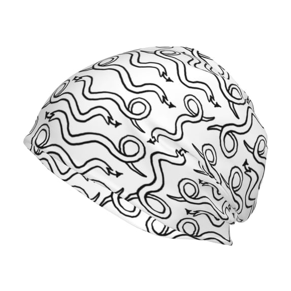 Naloa Hand Drawn Snake Beanie for Men Women Knitted Unisex Winter Hat Beanies Cap Knit Cuffed Beanies Hats