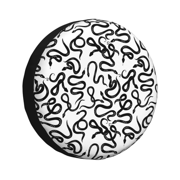 Naloa Hand Drawn Snake PVC Leather Spare Tire Wheel Cover for Car Truck SUV Camper Trailer Universal Fit many size17 inch