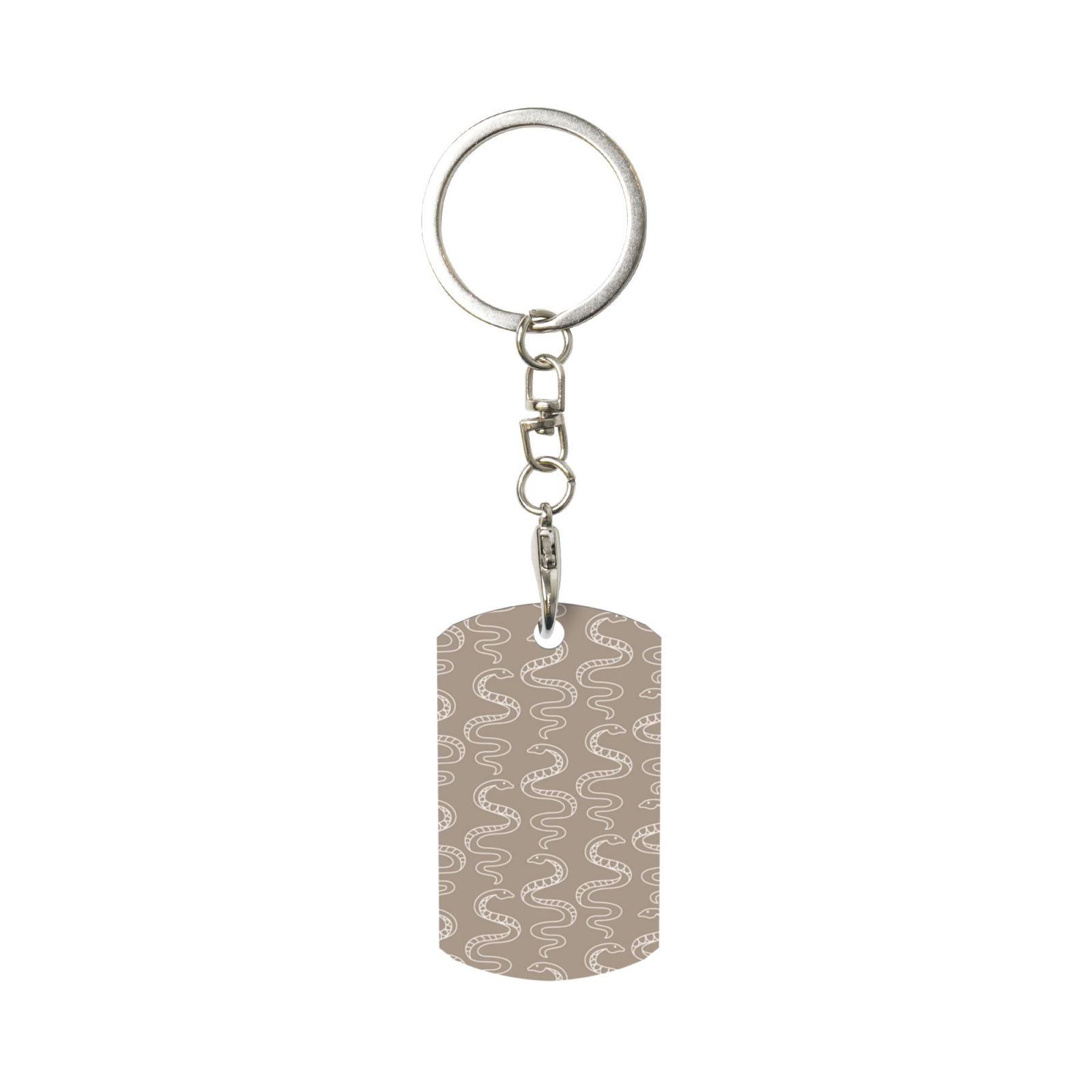 Naloa Hand Drawn Snake Print Keyfob with Split Key Ring and Print ...