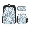 thumbnail image 1 of Naloa Hand Drawn Snake Print Large Capacity Backpack Lunch Bag Pencil Case Combination 3 Piece Set for Student, 1 of 8