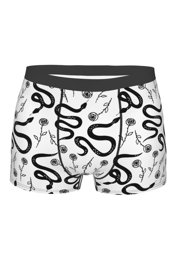 Hand Drawn Snake Print Mens Underwear - Boxers for Men, Classic Briefs for Men