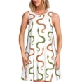 thumbnail image 1 of Naloa Hand Drawn Snake Print Women's Summer Spring Casual Beach Sundress,Vacation Sleeveless Tank Crewneck Loose Dresses, 1 of 7