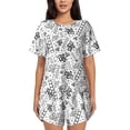 thumbnail image 1 of Naloa Hand Drawn Snake Women's Short-Sleeved Pajama Set, Loungewear, Summer pajamas, Breathable Cozy - 3X-Large, 1 of 9