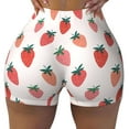 thumbnail image 1 of Naloa Hand Drawn Strawberry Biker Shorts for Women Seamless Scrunch Short Women’s Yoga Shorts for Gym Running Sport Shorts - Large, 1 of 9