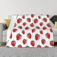 thumbnail image 1 of Naloa Hand Drawn Strawberry Flannel Blankets - Thick and Warm Blanket for Winter, Soft Fuzzy Plush King Blanket for All Seasons40"x30", 1 of 6