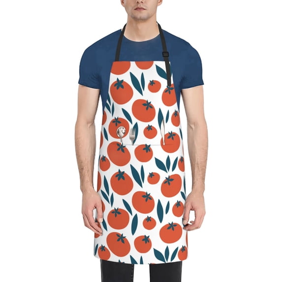 Naloa Hand Drawn Tomatoes Apron Kitchen Aprons with Pockets for Women Men Chef