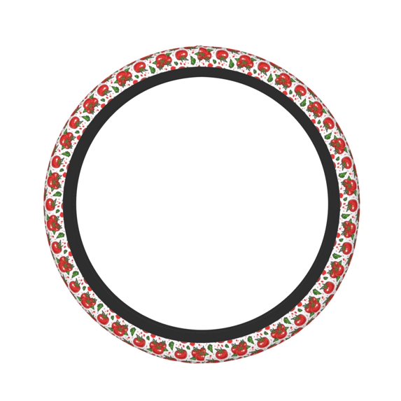 Naloa Hand Drawn Tomatoes Elastic Steering Wheel Cover, Auto Steering Wheel Cover – 15 Inch , Comfortable Grip, Fit Suvs,Vans Cars,Trucks