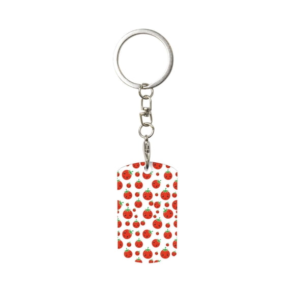 Naloa Hand Drawn Tomatoes Print Keyfob with Split Key Ring and Print Labels, Key Labels Key Chain Tags, Luggage Tags, Car Key Chain Ring Keyfob Gift