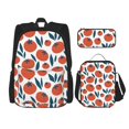 thumbnail image 1 of Naloa Hand Drawn Tomatoes Print Large Capacity Backpack Lunch Bag Pencil Case Combination 3 Piece Set for Student, 1 of 8