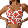 thumbnail image 1 of Naloa Hand Drawn Tomatoes Sports Bras for Women, High Support Bra with Removable Pads, Comfortable - Medium, 1 of 9