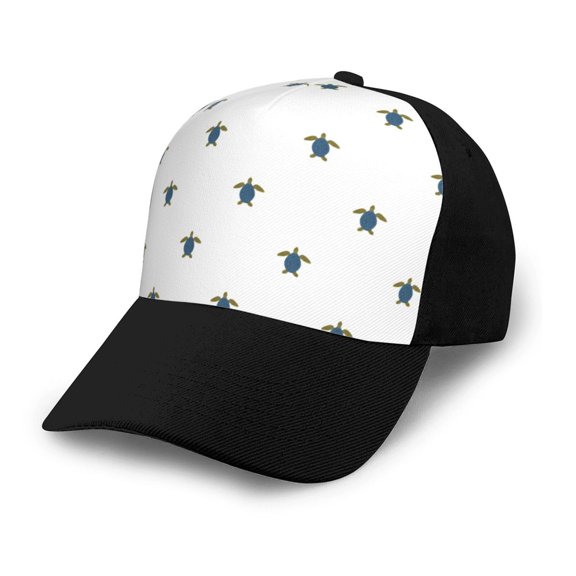 Naloa Hand Drawn Turtle Adult adjustable Print Baseball Hat, Patchwork curved brim baseball capfor Men and Women, One Size
