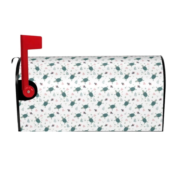Naloa Hand Drawn Turtle Mailbox Covers Magnetic Post Box Cover Post Letter Box Cover Garden Decor-25.5x21 in