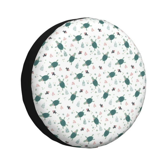 Naloa Hand Drawn Turtle PVC Leather Spare Tire Wheel Cover for Car Truck SUV Camper Trailer Universal Fit many size16 inch