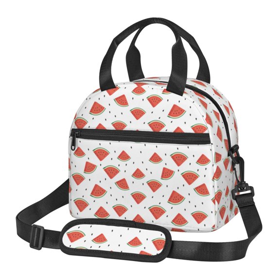 Naloa Hand Drawn Watermelon Print Lunch Bag for Women & Men Insulated Lunch Box or Cooler Lunch Tote Bags for Work, Travel, Outdoor